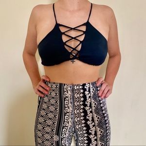 Pacsun lace up swimsuit top
